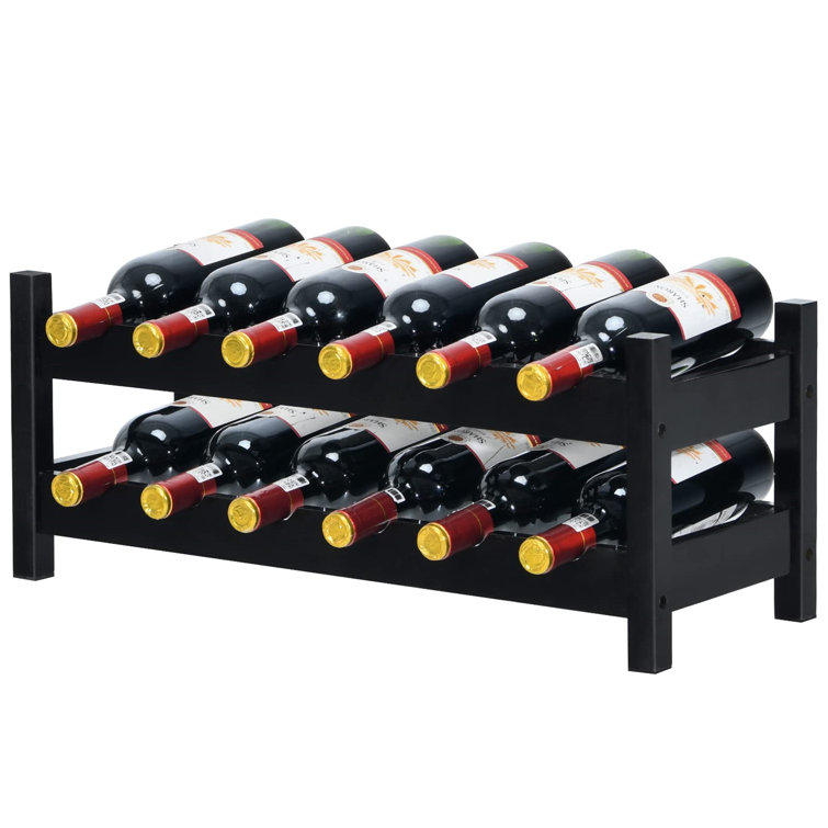 Natur Pur 2 Tier Countertop Wine Rack, Bamboo Freestanding Wine Holder